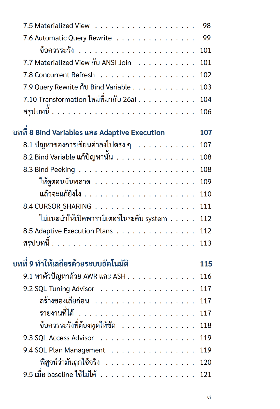 สารบัญ หน้า vi